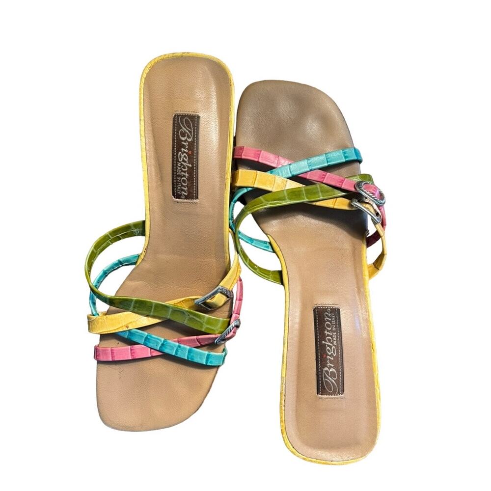 Brighton Angie muticolor summer slides Size 8.5 Womens